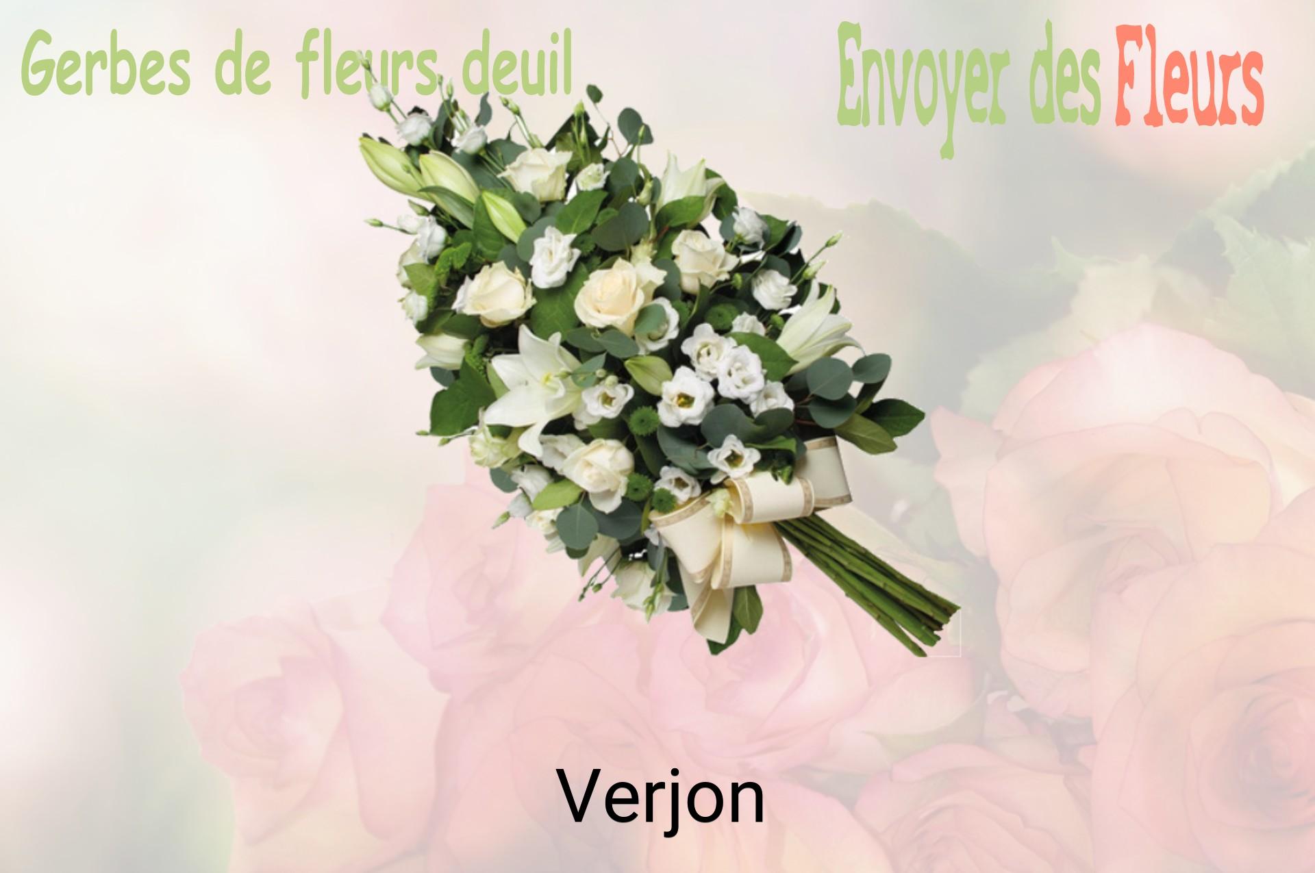 Gerbe de fleurs de deuil livrée à Verjon